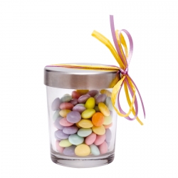 Bouteille plate en verre avec bouchon en métal