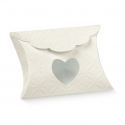 Cartonnage busta blanche avec coeur transparent